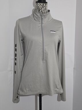 PINK Victoria's Secret Gray Half-Zip Long Sleeve Pullover
